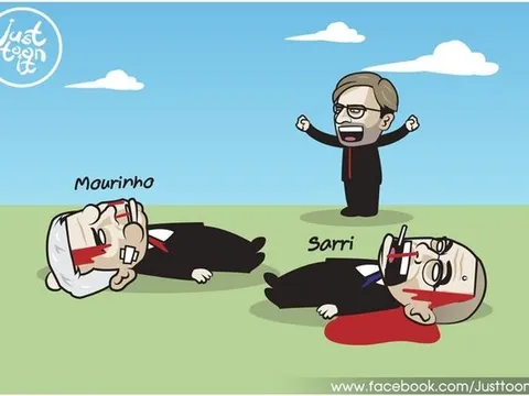 Martial đá bay Hazard, Young 'biến' Salah thành nhóc con