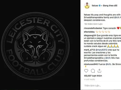 Falcao đã có hành động tuyệt vời khi hay tin chủ tịch Leicester qua đời