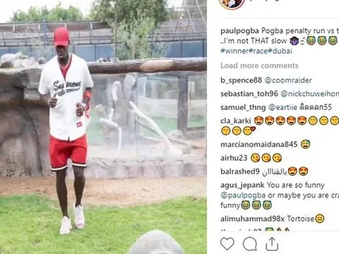 Du hí Dubai, Pogba đại thắng marathon với... rùa