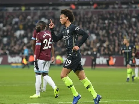 Sane chứng minh chân giá trị, Man City hủy diệt West Ham ngay tại London