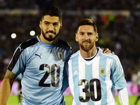Suarez đối đầu Messi ở VL World Cup khu vực Nam Mỹ