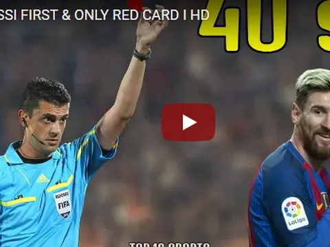 Thẻ đỏ đầu tiên và cũng là duy nhất trong sự nghiệp Messi