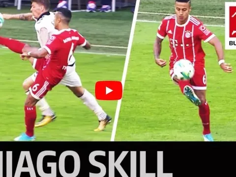 Thiago Alcantara làm xiếc với trái bóng (vs Freiburg) như Ronaldinho