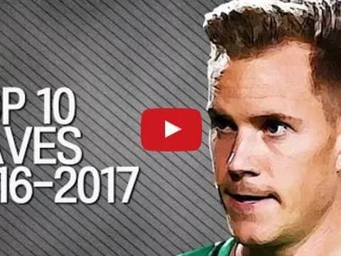 Top 10 pha cứu thua đỉnh nhất của Marc-Andre ter Stegen mùa 2016/17