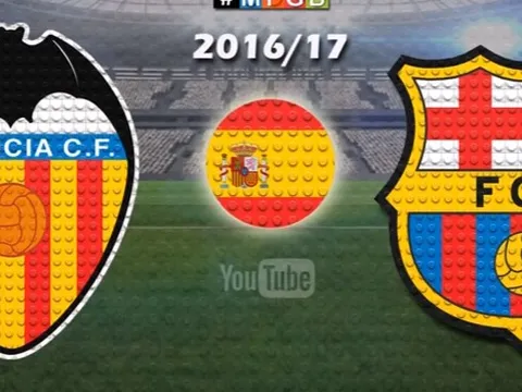 Trận hòa kịch tính giữa Valencia và Barcelona theo phong cách Lego