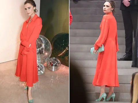 Vợ chồng nhà Becks mặc đồ 'chói lóa', tổ chức tiệc Giáng sinh