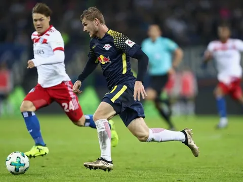 'Sát thủ nước Đức' Werner bứt tốc đáng sợ ghi bàn cho Leipzig