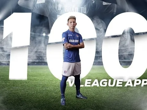 Xuân Tú gia nhập “câu lạc bộ 100” của V-League