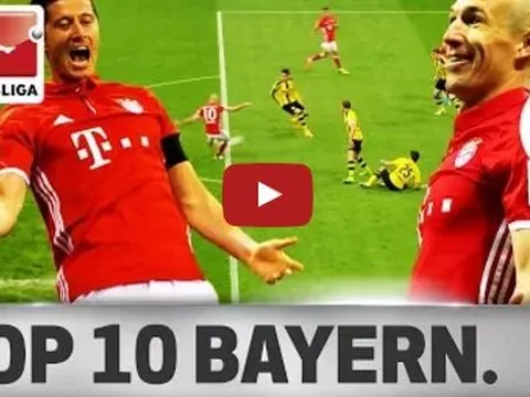 10 bàn thắng đẹp nhất Bayern Munich mùa 2016/17