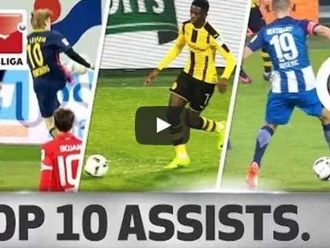 10 đường kiến tạo đỉnh nhất Bundesliga 2016/17