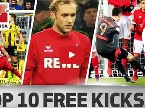 10 pha đá phạt đẹp mắt nhất Bundesliga 2016/17