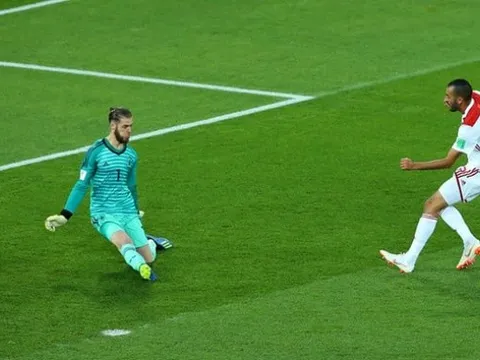 Bàn thắng vào lưới De Gea đánh dấu cột mốc quan trọng của Morocco