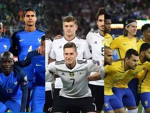 Năm ứng cử viên sáng giá nhất cho chức vô địch World Cup 2018