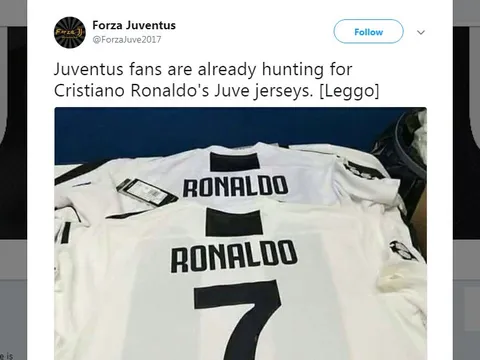 Áo của Ronaldo đang 'xâm chiếm' thành Turin