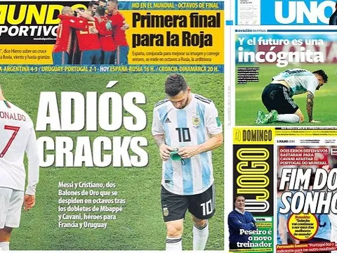Báo chí thế giới khóc thương cho Ronaldo, Messi: Kết thúc giấc mơ!