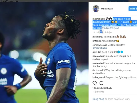 Batshuayi gửi thông điệp thách thức Morata sau khi lập cú đúp