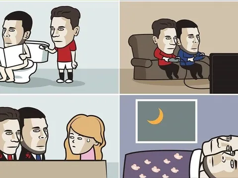 Biếm họa Herrera kèm Hazard vào tận nhà vệ sinh