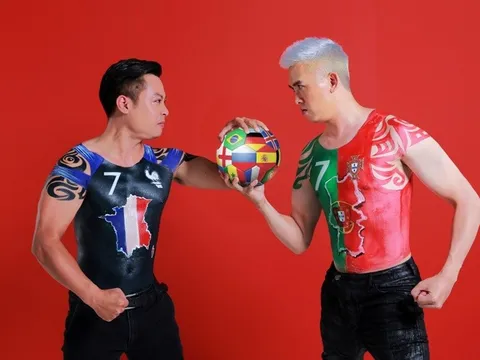 Bộ ảnh body painting ấn tượng đón đầu tứ kết trong mơ giữa Pháp - Bồ Đào Nha