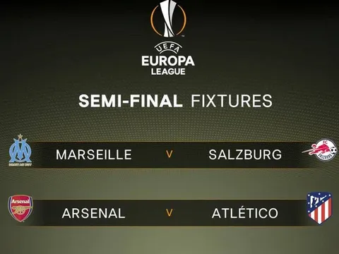 Bốc thăm bán kết Europa League: Arsenal đụng Atletico Madrid