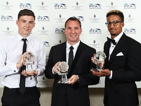 Brendan Rodgers cùng các học trò ẵm trọn bộ danh hiệu tại Scotland
