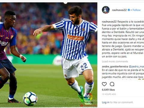Sao Sociedad xin lỗi Dembele sau pha bóng rợn người