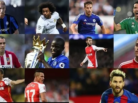 Đội hình tiêu biểu châu Âu mùa 2016/17: Ronaldo lại vắng bóng