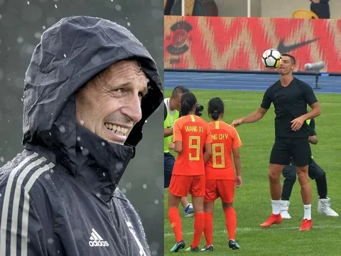 Đồng đội cày ải dưới mưa, Ronaldo "phởn phơ" trong nắng vàng