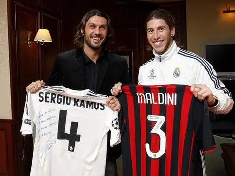 Giải nghệ 9 năm, Maldini vẫn khiến Ramos phải 'ngả mũ'