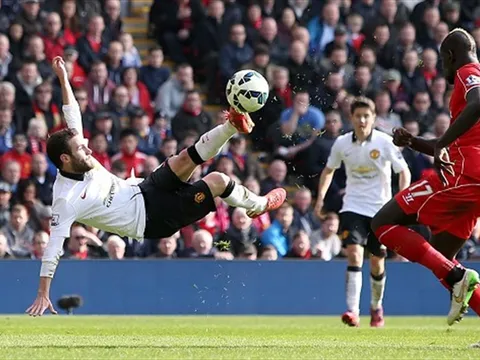 Góc siêu phẩm: Pha ngã người thần sầu của Mata trước Liverpool
