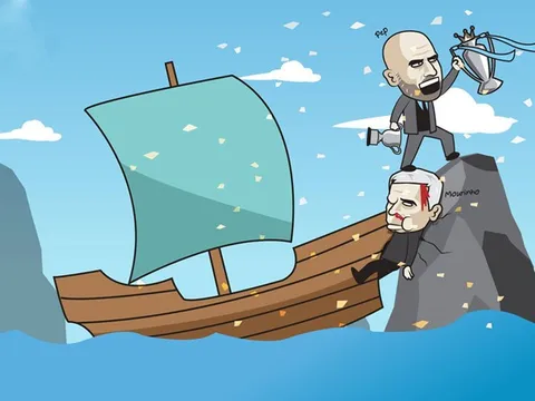 Hí họa Mourinho đổ máu cũng không thể cản Guardiola nâng cúp