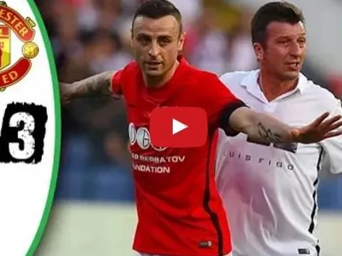 Highlights: Huyền thoại Man Utd 3-3 Luis Figo và các ngôi sao
