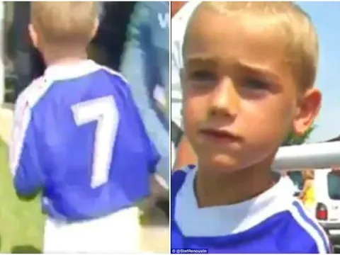 Hình ảnh vô cùng đáng yêu của Griezmann 20 năm trước khi xin chữ kí tuyển thủ Pháp