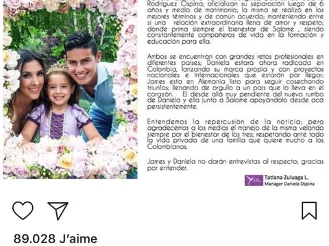 James Rodriguez ly dị vợ sau hơn 6 năm chung sống