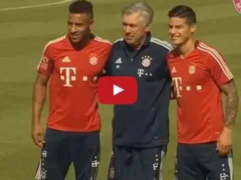 James Rodriguez và Corentin Tolisso trong buổi tập đầu tiên cùng Bayern Munich
