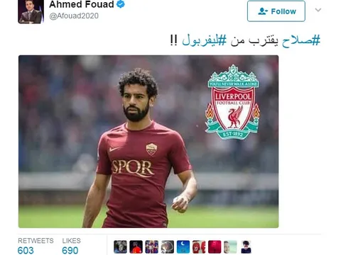 Liverpool đang gấp rút hoàn tất việc chiêu mộ Salah