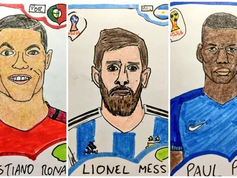 Loạt tranh vẽ 'xấu điên đảo' các tuyển thủ World Cup gây sốt Twitter