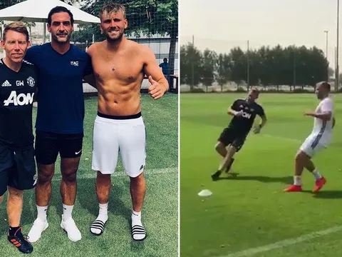 Luke Shaw khoe cơ 6 múi, quyết lấy lại vị trí ở Man Utd