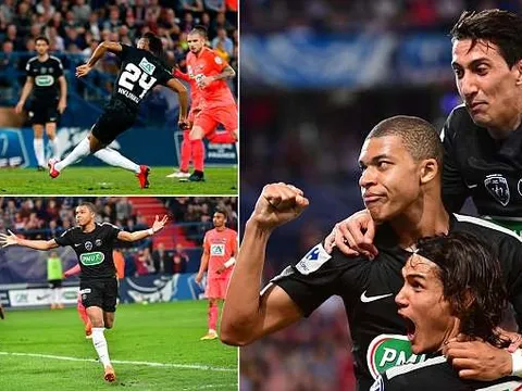 Mbappe lập cú đúp, PSG hướng tới cú ăn ba