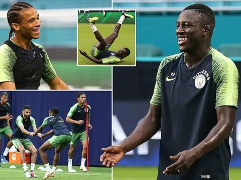 Mendy 'lăn, lê, bò, trườn' khuấy động sân tập Man City