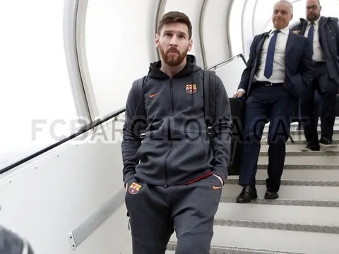 Messi mặt lạnh khi cùng Barca hành quân sang Italia