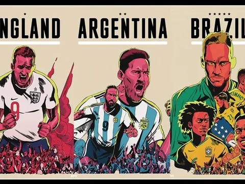 Messi, Neymar hóa thánh trong poster World Cup