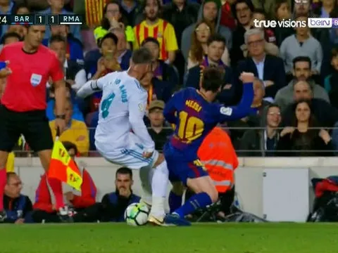 Messi sắm vai 'tiều phu', 'đốn giò' Sergio Ramos trả thù cho đồng đội