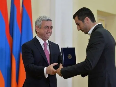 Mkhitaryan được Tổng thống Armenia trao tặng huân chương hạng nhất