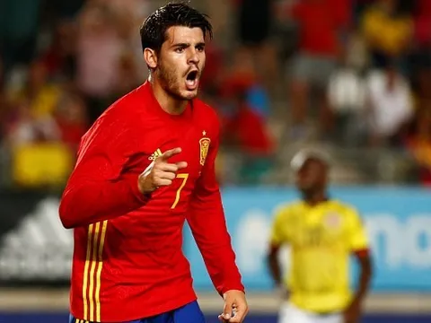 Mourinho có xem? Morata tỏa sáng giúp Tây Ban Nha hòa nhọc nhằn trước Colombia