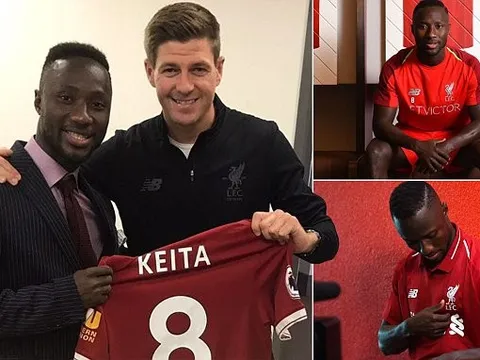 Naby Keita rạng rỡ cầm áo đấu ra mắt Liverpool