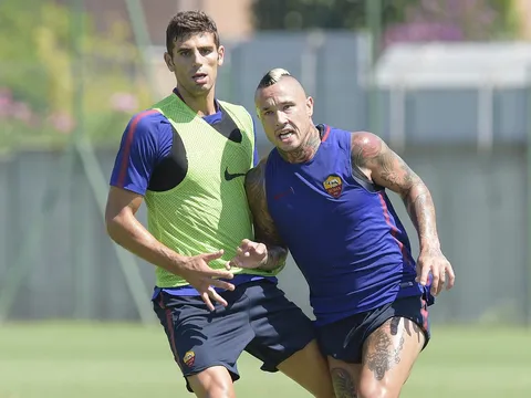 Nainggolan mồ hôi nhễ nhại dưới cái nóng tại Trigoria