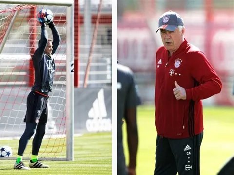 Neuer chính thức trở lại tập, Ancelotti nhẹ cả người