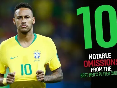 Neymar và 10 sự vắng mặt đáng tiếc nhất trong danh sách đề cử FIFA The Best