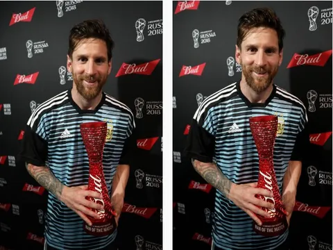 Nhận giải cầu thủ xuất sắc, Messi cuối cùng cũng đã cười