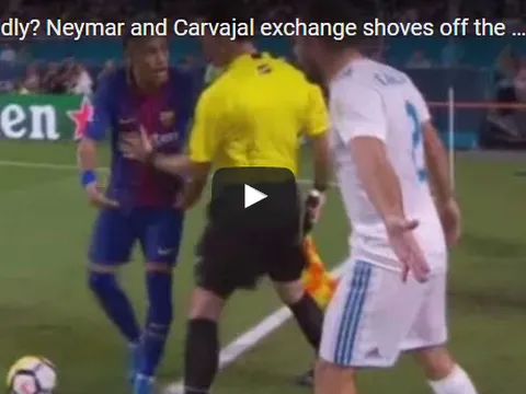 Pha xô xát giữa Neymar và Carvajal trong trận Siêu kinh điển